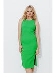 Robe Débardeur Mi-longue - Vert Uni Colore