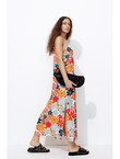 Longue Robe à Fines Bretelles - Multicolore Imprime
