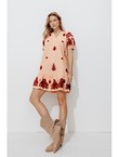 Robe Babydoll Brodée Femme - Naturel Uni Clair