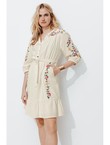 Robe Courte Point de Croix - Naturel Uni Clair