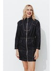 Robe Courte Denim Brut Femme - Jeans Uni Fonce