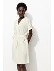 Robe Tunique Ceinturée Femme - Naturel Uni Clair