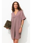 Robe Courte en Gaze de Coton - Violet Uni Colore