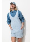 Robe-salopette en Jean Rayé - Multicolore Raye