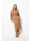 Robe Safari Midi Femme - Rose Uni Colore