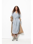 Robe-tunique Midi Rayée Femme - Naturel Raye