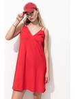 Robe à Bretelles en Jersey - Rouge Uni Colore