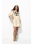 Robe Folk Brodée Femme - Naturel Uni Clair