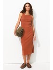 Robe-débardeur Éco-conçue - Marron Uni Fonce