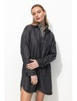 Robe Tunique Manches Longues - Jeans Uni Fonce