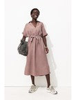 Robe Midi en Gaze de Coton - Violet Uni Colore