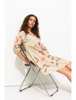 Robe Courte Brodée Femme - Naturel Uni Clair
