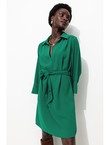 Robe Courte Ceinturée Femme - Vert Uni Colore