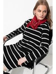 Robe Marinière en Coton - Noir Raye