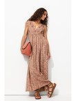 Robe Brodée sans Manches Femme - Rose Uni Colore