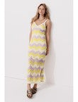 Robe Longue en Maille Femme - Multicolore Raye