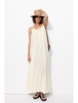 Robe Longue à Bretelles Femme - Naturel Uni Clair
