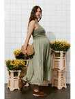 Robe Midi Femme - Kaki Uni Fonce