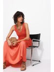 Robe Midi Femme - Orange Uni Colore