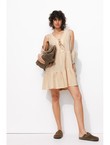 Robe Rayé à Nouettes Femme - Naturel Raye