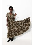 Longue Robe Léopard Femme - Kaki Imprime