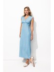 Robe Longue sans Manches Femme - Jeans Uni Clair