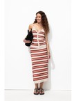 Jupe Rayée en Maille Femme - Naturel Raye