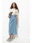 Jupe Portefeuille en Lyocell - Jeans Uni Fonce
