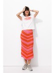 Jupe Midi en Crochet Femme - Multicolore Raye
