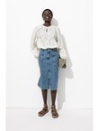 Jupe Midi en Jean Femme - Jeans Uni Clair