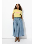 Jupe Midi Évasée Unie Femme - Jeans Uni Clair