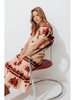 Jupe Midi Brodée Femme - Naturel Uni Clair