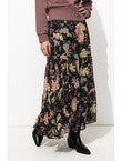 Longue Jupe Imprimée Femme - Noir Imprime
