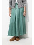 Jupe Longue en Satin Femme - Gris Uni Fonce