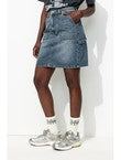 Jupe Courte en Jean Brut Femme - Jeans Uni Fonce