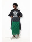 Jupe Longue en Guipure Femme - Vert Uni Colore