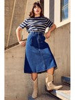Jupe Midi en Jean Femme - Jeans Uni Fonce