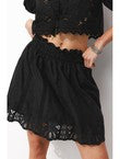 Jupe Courte Broderie Anglaise - Noir Uni Fonce