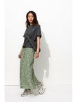 Jupe Longue Imprimée Femme - Vert Imprime