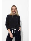 Pull Col Rond Femme - Bleu Uni Fonce
