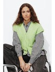 Cardigan sans Manches Femme - Vert Uni Colore