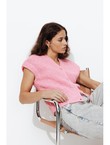 Cardigan sans Manches Femme - Rose Uni Colore