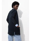 Long Gilet Fin Éco-conçu - Bleu Uni Fonce