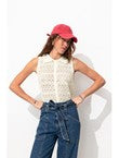 Gilet sans Manches Femme - Naturel Uni Clair