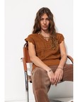 Pull Ajouré Femme - Grège Uni Fonce
