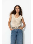 Pull au Crochet Recto/verso - Naturel Uni Clair