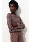 Pull Torsadé en Coton Femme - Violet Uni Colore