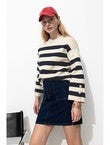 Pull Marin Rayé Femme - Naturel Raye