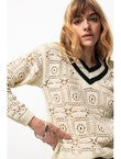 Pull en Crochet Femme - Naturel Uni Clair