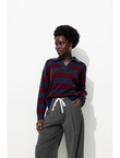 Pull Polo Rayé Femme - Bleu Raye